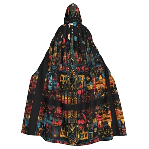 WZYWHJ Castle and starry sky at night Printing aldult Cosplay Poncho Hooded Cloak for men and women Halloween Party WZYWHJ Castle and starry sky at night Printing aldult Cosplay Poncho Hooded Cloak for men and women Halloween Party von WZYWHJ