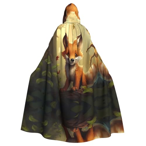 WZYWHJ Cleverer kleiner Fuchs-Druck, Aldult Cosplay-Poncho mit Kapuze, Umhang für Damen und Herren, Halloween-Party WZYWHJ Cleverer kleiner Fuchs-Druck, Aldult Cosplay-Poncho mit Kapuze, Umhang für Damen und Herren, Halloween-Party von WZYWHJ