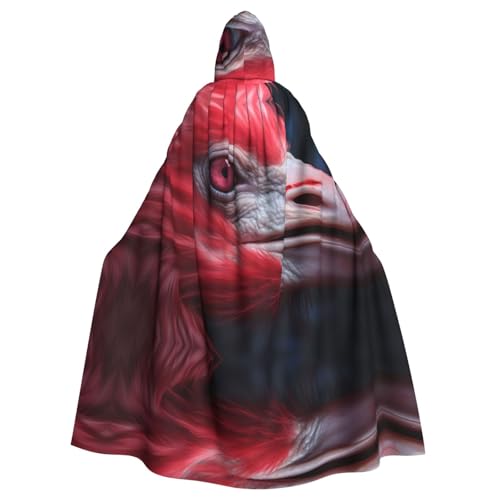 WZYWHJ Close-up Flamingo-Druck Aldult Cosplay Poncho mit Kapuze für Damen und Herren Halloween Party von WZYWHJ