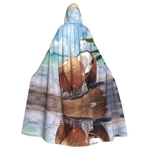 WZYWHJ Coconut Fruit Coconut Juice Printing Aldult Cosplay Poncho Hooded Cloak for men and women Halloween Party WZYWHJ Coconut Fruit Coconut Juice Printing Aldult Cosplay Poncho Hooded Cloak for men and women Halloween Party von WZYWHJ