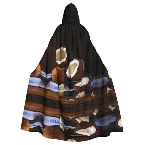 WZYWHJ Coconuts on the table Printing aldult Cosplay Poncho Hooded Cloak for men and women Halloween Party von WZYWHJ