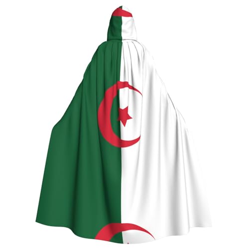 WZYWHJ Cosplay-Poncho mit Algerien-Flaggenmuster, Aldult-Qualität, für Damen und Herren, Halloween von WZYWHJ