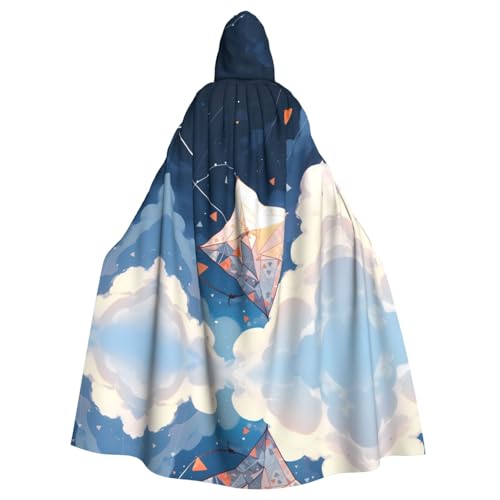 WZYWHJ Cosplay-Poncho mit Drachen im Sternenhimmel, bedruckt, für Damen und Herren, Halloween-Party von WZYWHJ