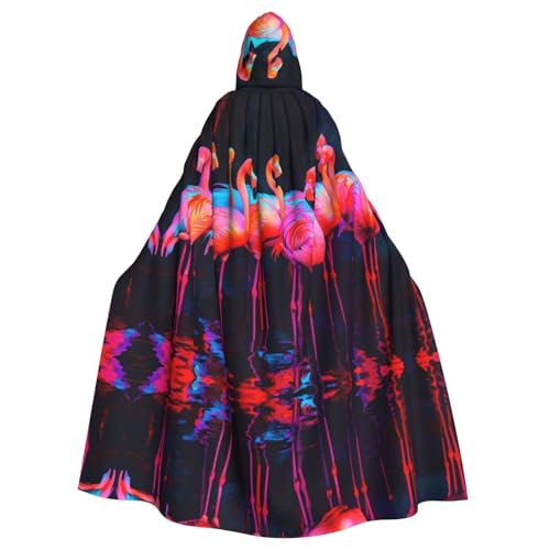 WZYWHJ Cosplay-Poncho mit Flamingo-Muster, für Damen und Herren, Halloween-Party von WZYWHJ