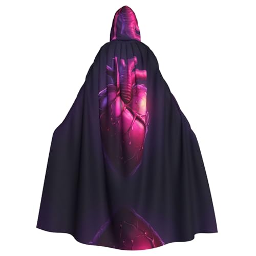 WZYWHJ Cosplay-Poncho mit Herz-Aufdruck, für Damen und Herren, Halloween-Party von WZYWHJ