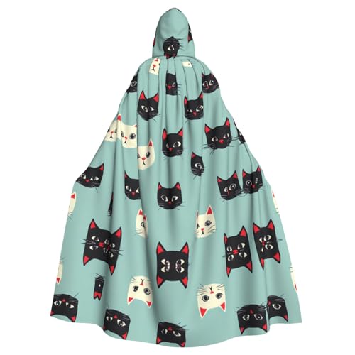 WZYWHJ Cosplay-Poncho mit Kätzchen-Muster, für Damen und Herren, Halloween-Party von WZYWHJ
