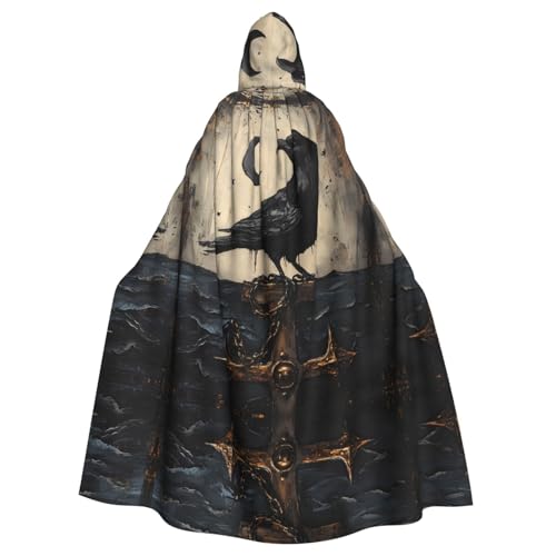 WZYWHJ Cosplay Poncho mit Kapuze, Anker-Krähenmuster, Aldult Qualität, für Damen und Herren, Halloween WZYWHJ Cosplay Poncho mit Kapuze, Anker-Krähenmuster, Aldult Qualität, für Damen und Herren, Halloween von WZYWHJ