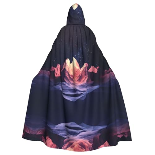 WZYWHJ Cosplay-Poncho mit Kapuze, Motiv: Berge bei Nacht, Aldult Qualität, für Damen und Herren, Halloween WZYWHJ Cosplay-Poncho mit Kapuze, Motiv: Berge bei Nacht, Aldult Qualität, für Damen und Herren, Halloween von WZYWHJ
