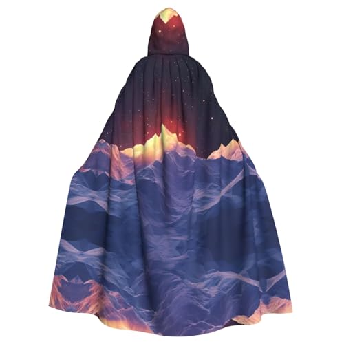 WZYWHJ Cosplay-Poncho mit Kapuze, Motiv: Berge bei Sonnenaufgang, für Damen und Herren, Halloween WZYWHJ Cosplay-Poncho mit Kapuze, Motiv: Berge bei Sonnenaufgang, für Damen und Herren, Halloween von WZYWHJ