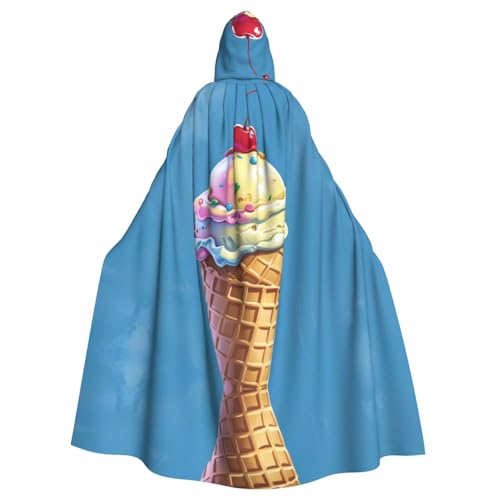 WZYWHJ Cosplay Poncho mit Kapuze, Motiv: Eiscreme, Aldult Qualität, für Damen und Herren von WZYWHJ