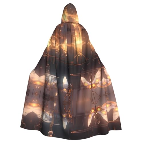 WZYWHJ Cosplay Poncho mit Kapuze, Motiv: Kristall-Insekten, für Damen und Herren, Halloween-Party von WZYWHJ