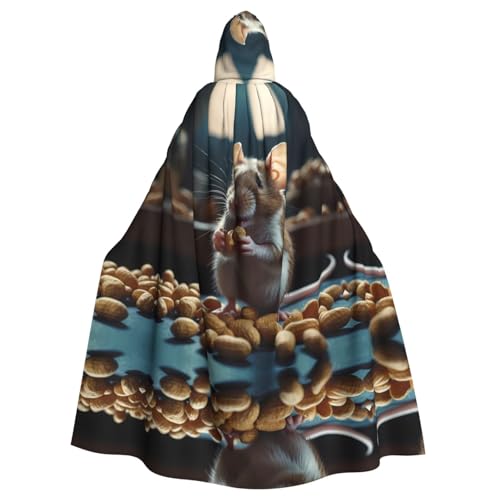 WZYWHJ Cosplay Poncho mit Kapuze, Motiv: Maus isst Erdnüsse, bedruckt, für Damen und Herren, Halloween-Party WZYWHJ Cosplay Poncho mit Kapuze, Motiv: Maus isst Erdnüsse, bedruckt, für Damen und Herren, Halloween-Party von WZYWHJ