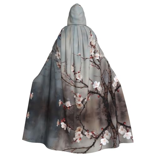 WZYWHJ Cosplay-Poncho mit Kapuze, Motiv: Pflaumenblüten im Winter, bedruckt, für Damen und Herren, Halloween-Party WZYWHJ Cosplay-Poncho mit Kapuze, Motiv: Pflaumenblüten im Winter, bedruckt, für Damen und Herren, Halloween-Party von WZYWHJ
