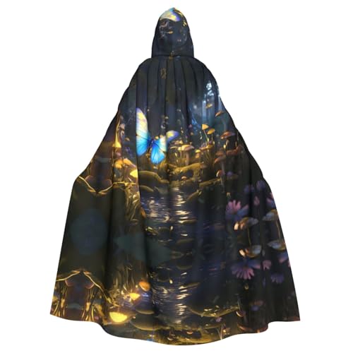 WZYWHJ Cosplay-Poncho mit Kapuze, Motiv: Schmetterlinge im Wald, für Damen und Herren, Halloween-Party WZYWHJ Cosplay-Poncho mit Kapuze, Motiv: Schmetterlinge im Wald, für Damen und Herren, Halloween-Party von WZYWHJ