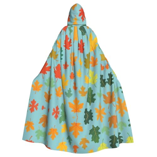 WZYWHJ Cosplay-Poncho mit Kapuze, Motiv: Weltraum, Eichenblatt-Muster, für Damen und Herren, Halloween-Party von WZYWHJ