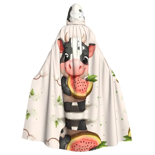 WZYWHJ Cosplay-Poncho mit Kapuze, Motiv: kleine Kuh, die Wassermelone isst, für Damen und Herren, Halloween-Party WZYWHJ Cosplay-Poncho mit Kapuze, Motiv: kleine Kuh, die Wassermelone isst, für Damen und Herren, Halloween-Party von WZYWHJ