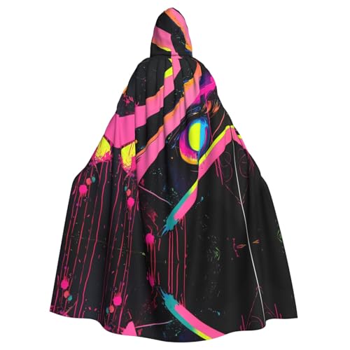 WZYWHJ Cosplay-Poncho mit Kapuze, Neon-Druck, Aldult Qualität, für Damen und Herren, Halloween von WZYWHJ