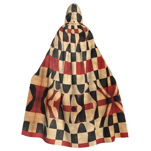 WZYWHJ Cosplay Poncho mit Kapuze, Retro, kariert, für Damen und Herren, Halloween von WZYWHJ