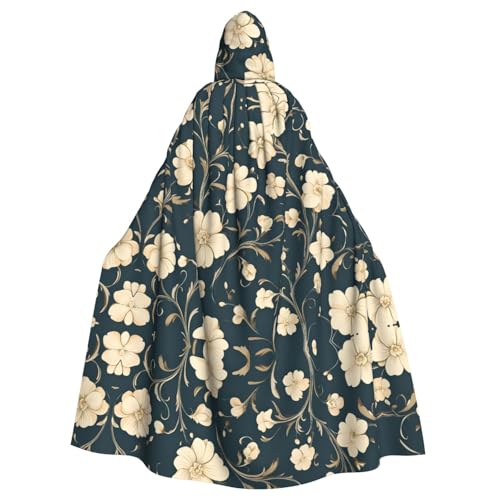 WZYWHJ Cosplay Poncho mit Kapuze, Retro, kleine weiße Blumen, für Damen und Herren, Halloween-Party WZYWHJ Cosplay Poncho mit Kapuze, Retro, kleine weiße Blumen, für Damen und Herren, Halloween-Party von WZYWHJ
