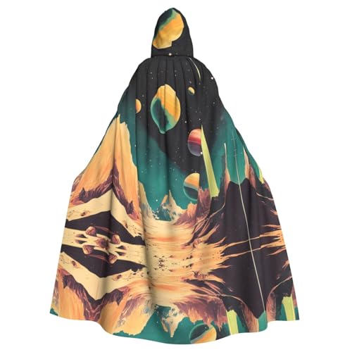 WZYWHJ Cosplay-Poncho mit Kapuze, Retro-Fantasy-Weltraum-Muster, Aldult Qualität, für Damen und Herren von WZYWHJ