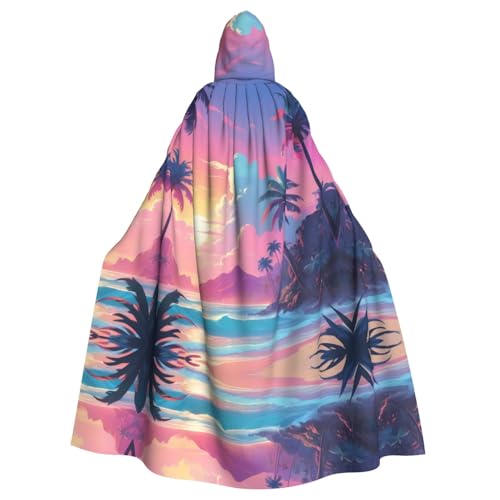 WZYWHJ Cosplay Poncho mit Kapuze, Retro-Wellen-Palmenmuster, Aldult Qualität, für Damen und Herren WZYWHJ Cosplay Poncho mit Kapuze, Retro-Wellen-Palmenmuster, Aldult Qualität, für Damen und Herren von WZYWHJ