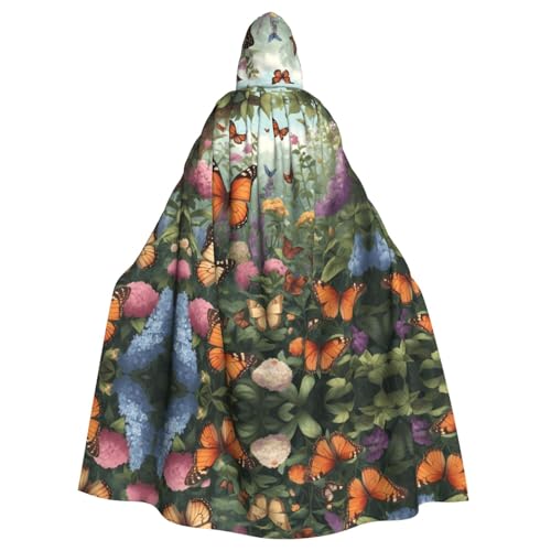 WZYWHJ Cosplay-Poncho mit Kapuze, Schmetterlings-Aufdruck, Aldult Qualität, für Damen und Herren, Halloween von WZYWHJ
