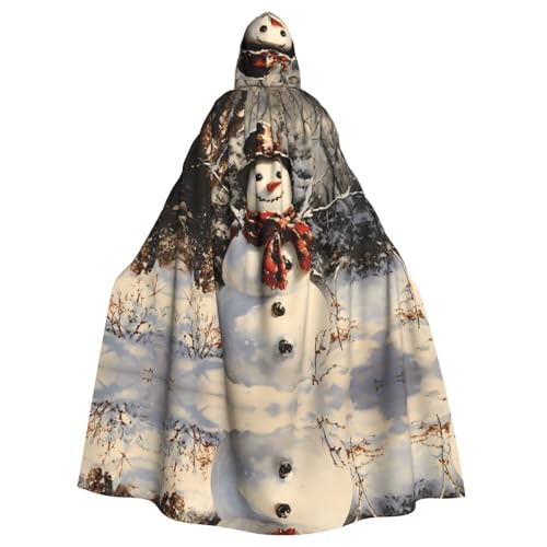 WZYWHJ Cosplay-Poncho mit Kapuze, Schneemann in Schneeszene, Bild, Aldult Qualität, für Damen und Herren von WZYWHJ