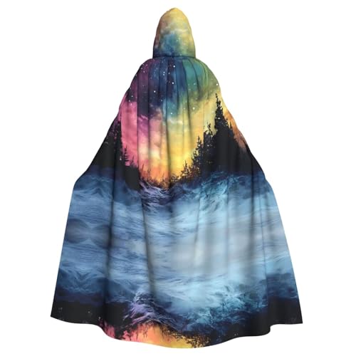 WZYWHJ Cosplay Poncho mit Kapuze, Wald-Aurora-Muster, Aldult Qualität, für Damen und Herren, Halloween WZYWHJ Cosplay Poncho mit Kapuze, Wald-Aurora-Muster, Aldult Qualität, für Damen und Herren, Halloween von WZYWHJ