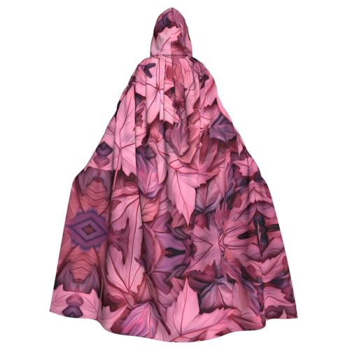 WZYWHJ Cosplay-Poncho mit Kapuze, für Damen und Herren, Motiv: rosa Blätter, Camouflage-Muster von WZYWHJ