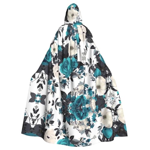 WZYWHJ Cosplay-Poncho mit Kapuze, für Damen und Herren, Schwarz / Weiß / Blaugrün / Grau von WZYWHJ