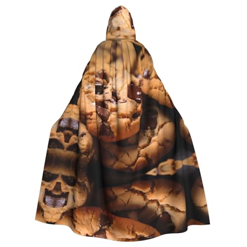 WZYWHJ Cosplay-Poncho mit Kapuze, für Damen und Herren, mit Schokoladenchip-Motiv, für Halloween-Party von WZYWHJ
