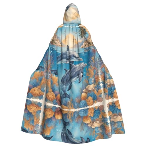 WZYWHJ Cosplay Poncho mit Kapuze für Damen und Herren, Delfin-Drucke, Aldult Qualität WZYWHJ Cosplay Poncho mit Kapuze für Damen und Herren, Delfin-Drucke, Aldult Qualität von WZYWHJ