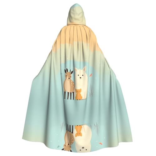 WZYWHJ Cosplay Poncho mit Kapuze für Damen und Herren, Motiv: Best Friends, bedruckt, Aldult von WZYWHJ