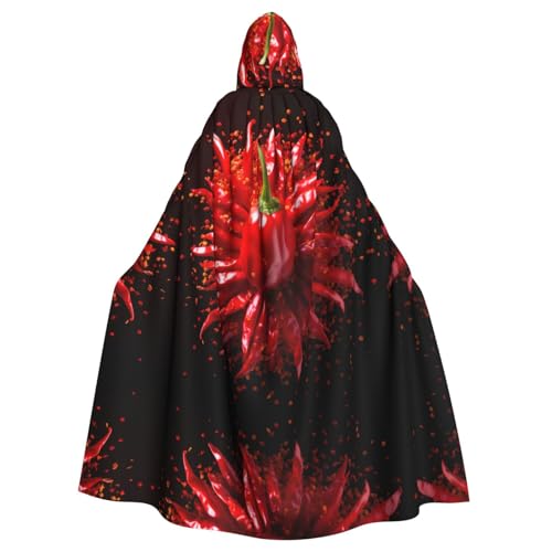 WZYWHJ Cosplay-Poncho mit Kapuze für Damen und Herren, Motiv: Hot Red Peppers von WZYWHJ