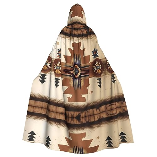 WZYWHJ Cosplay Poncho mit Kapuze für Damen und Herren, Motiv: Indianer von WZYWHJ