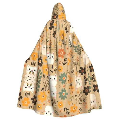 WZYWHJ Cosplay Poncho mit Kapuze für Damen und Herren, Motiv: Katze im Busch, Aldult von WZYWHJ
