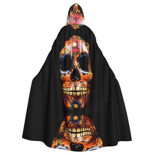WZYWHJ Cosplay Poncho mit Kapuze für Damen und Herren, Motiv: Tag der Toten, Maskenmuster, Aldult Qualität WZYWHJ Cosplay Poncho mit Kapuze für Damen und Herren, Motiv: Tag der Toten, Maskenmuster, Aldult Qualität von WZYWHJ