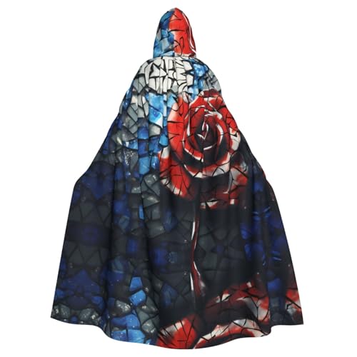 WZYWHJ Cosplay-Poncho mit Kapuze für Damen und Herren, Motiv: gebrochene rote Rose, Aldult WZYWHJ Cosplay-Poncho mit Kapuze für Damen und Herren, Motiv: gebrochene rote Rose, Aldult von WZYWHJ