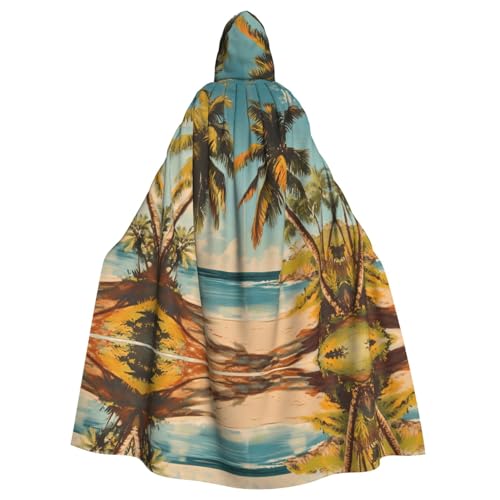 WZYWHJ Cosplay-Poncho mit Kapuze für Damen und Herren, Motiv: schwankende Kokosnussbäume WZYWHJ Cosplay-Poncho mit Kapuze für Damen und Herren, Motiv: schwankende Kokosnussbäume von WZYWHJ