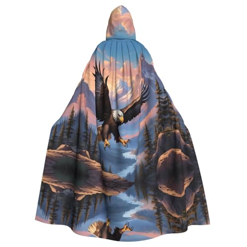 WZYWHJ Cosplay-Poncho mit Kapuze für Damen und Herren, Motiv: schwebender Adler, Aldult von WZYWHJ