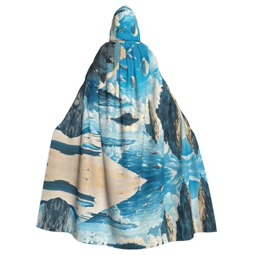 WZYWHJ Cosplay-Poncho mit Kapuze für Damen und Herren, Motiv: schwimmende Inseln, Aldult WZYWHJ Cosplay-Poncho mit Kapuze für Damen und Herren, Motiv: schwimmende Inseln, Aldult von WZYWHJ