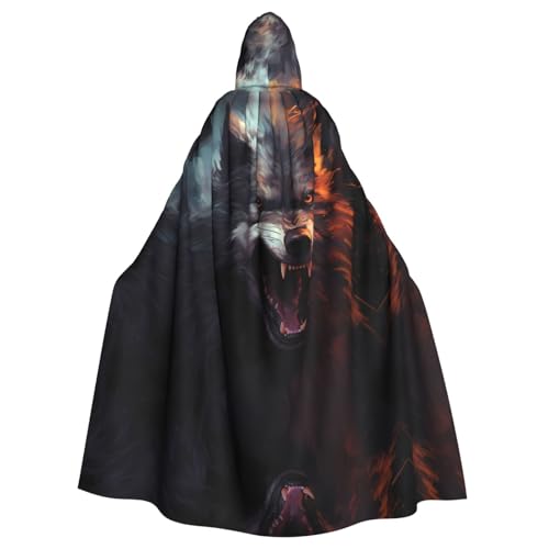 WZYWHJ Cosplay-Poncho mit Kapuze für Damen und Herren, mit verstecktem Wolf-Druck, für Halloween-Partys WZYWHJ Cosplay-Poncho mit Kapuze für Damen und Herren, mit verstecktem Wolf-Druck, für Halloween-Partys von WZYWHJ