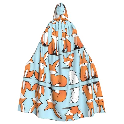 WZYWHJ Cosplay Poncho mit Kapuze und Fuchs in verschiedenen Posen, für Damen und Herren, Halloween-Party von WZYWHJ