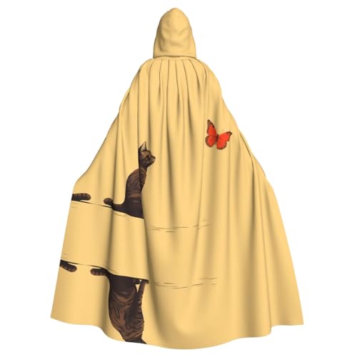 WZYWHJ Cosplay-Poncho mit Katzen- und Schmetterlingsdruck, für Damen und Herren, Halloween-Party WZYWHJ Cosplay-Poncho mit Katzen- und Schmetterlingsdruck, für Damen und Herren, Halloween-Party von WZYWHJ