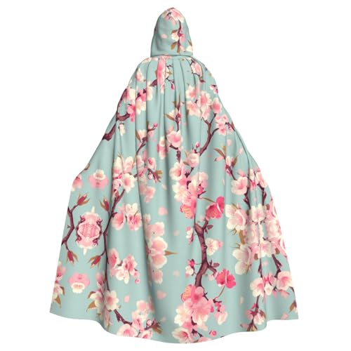 WZYWHJ Cosplay-Poncho mit Kirschblüten-Baum-Zweig-Muster, für Damen und Herren, Halloween-Party von WZYWHJ