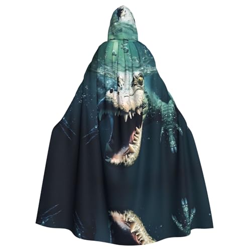WZYWHJ Cosplay-Poncho mit Krokodil-Motiv, bedruckt, für Damen und Herren, Halloween-Party von WZYWHJ