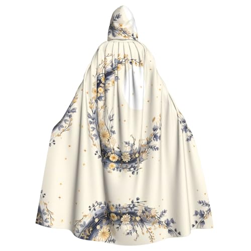 WZYWHJ Cosplay-Poncho mit Mond-Blumenmuster, hochwertig, für Damen und Herren, Halloween von WZYWHJ