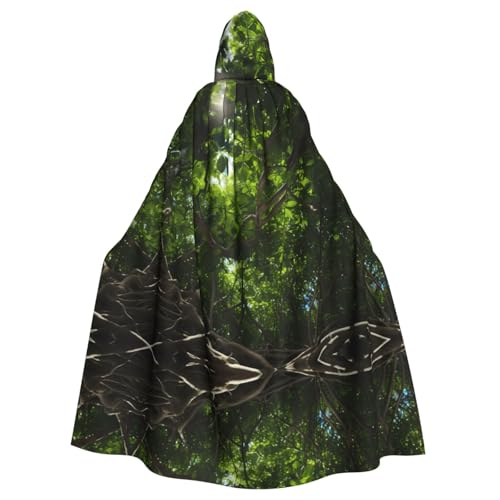 WZYWHJ Cosplay-Poncho mit Palmenblättern, bedruckt, für Damen und Herren, Halloween-Party von WZYWHJ
