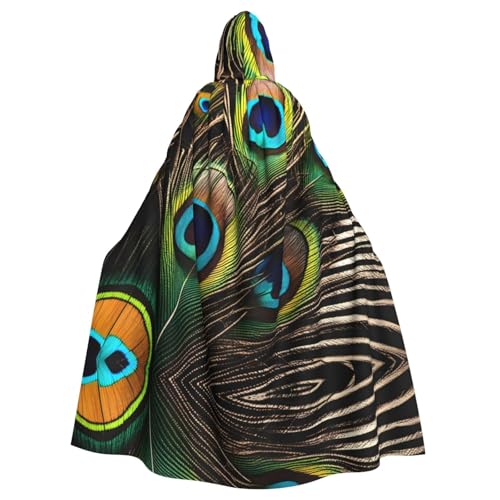 WZYWHJ Cosplay-Poncho mit Pfauenfeder-Aufdruck, für Damen und Herren, Halloween-Party WZYWHJ Cosplay-Poncho mit Pfauenfeder-Aufdruck, für Damen und Herren, Halloween-Party von WZYWHJ