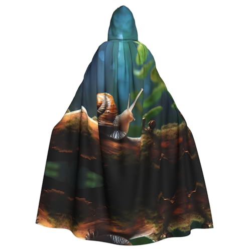 WZYWHJ Cosplay-Poncho mit Schnecke auf einem Ast, bedruckt, für Damen und Herren, Halloween-Party von WZYWHJ